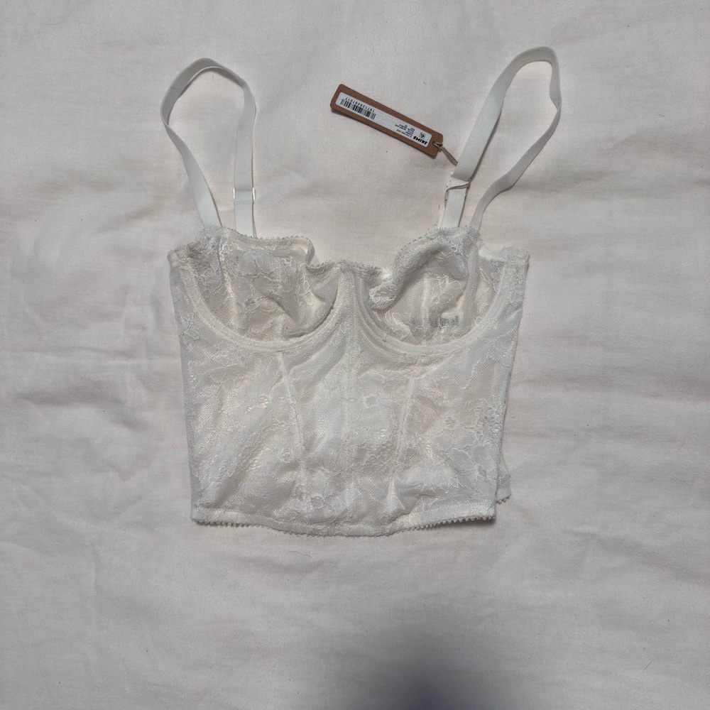 Skims White Lace Bustier Top